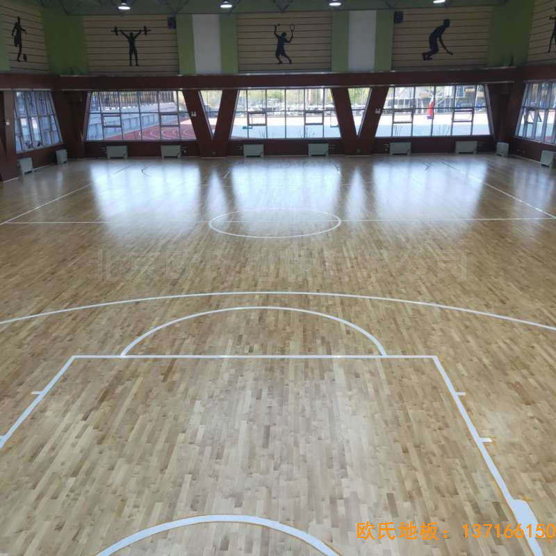 山西晋中榆次王湖小学体育木地板安装案例
