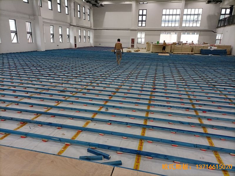 江苏宿迁运河路学校体育木地板铺装案例
