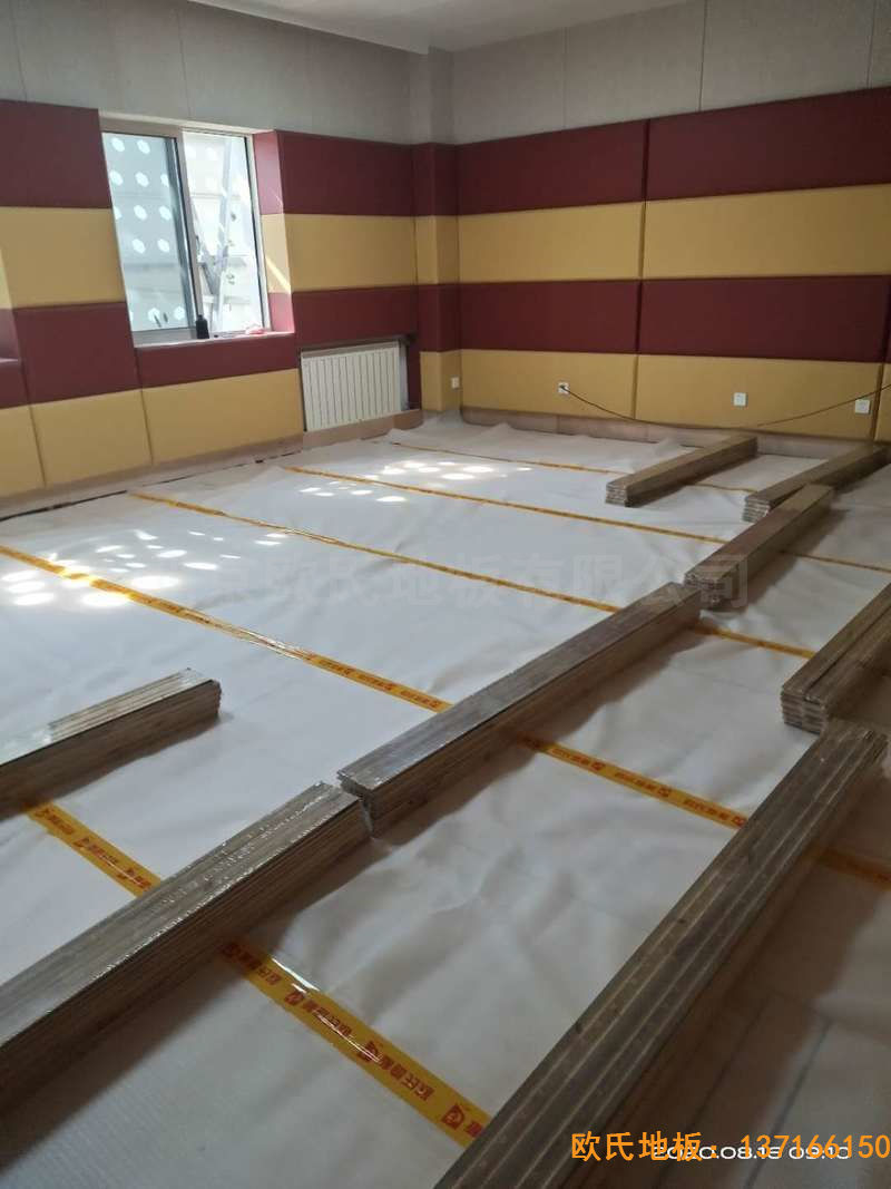 北京中国矿业大学附属中学体育木地板施工案例