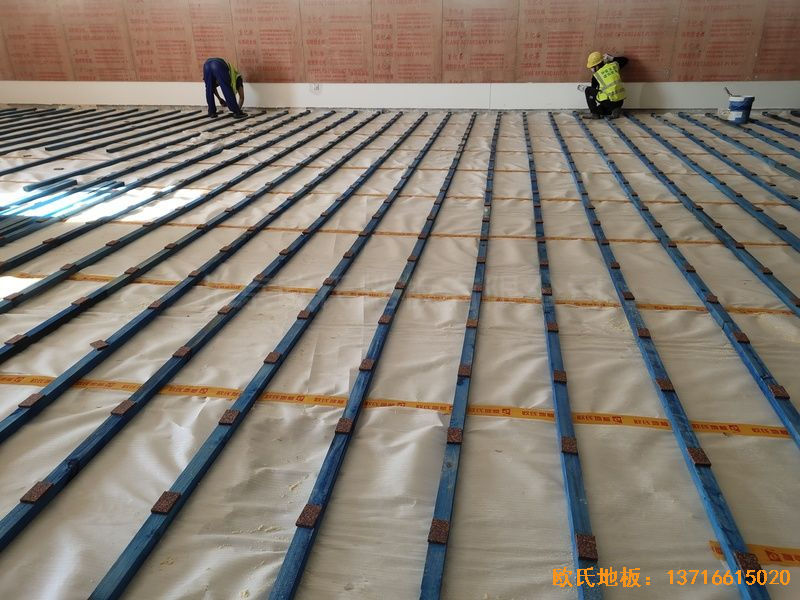 北京环球影城体育地板施工案例