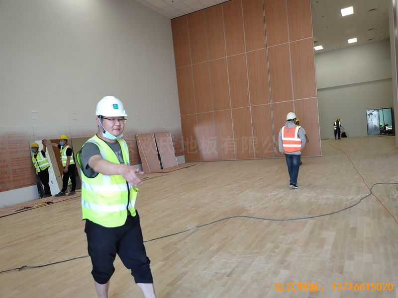 北京环球影城体育地板施工案例
