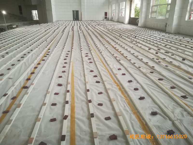 宁夏银川试验中学舞台运动木地板铺装案例0