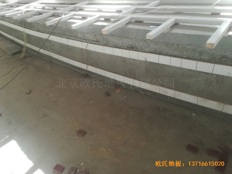 宁夏银川试验中学舞台运动木地板铺装案例1