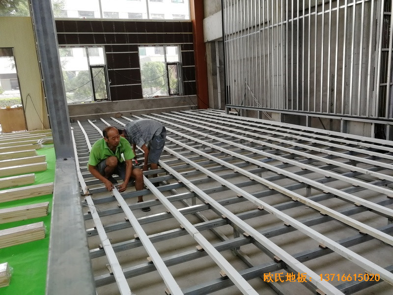 晋中中铁三局六公司舞台运动地板铺装案例1