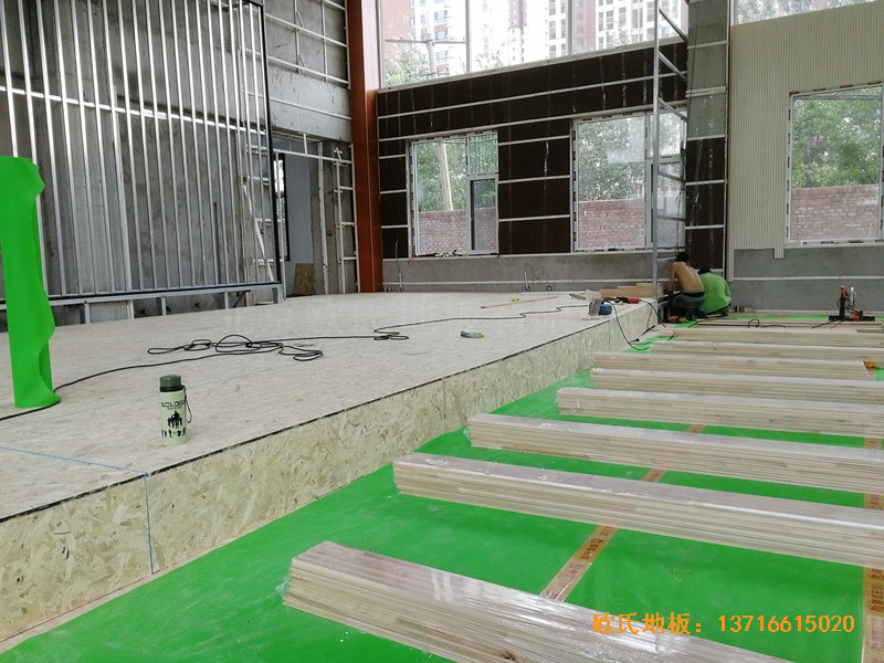 晋中中铁三局六公司舞台运动地板铺装案例3