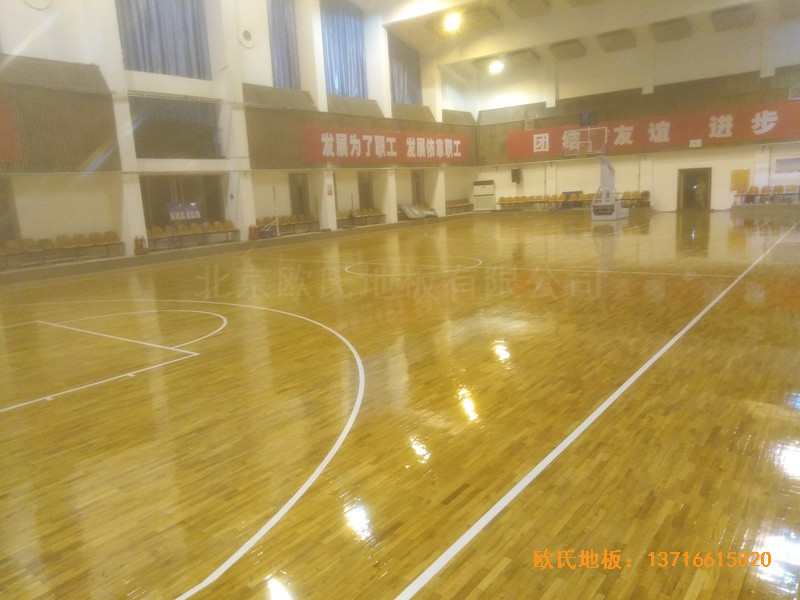 山西璐安集团篮球馆体育地板施工案例2