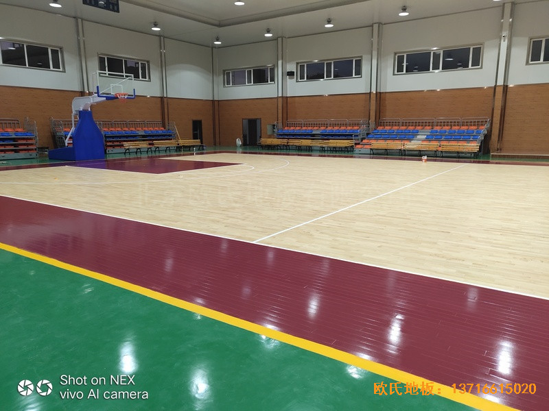 山西阳泉盂县明鑫加油站篮球馆运动地板铺装案例0