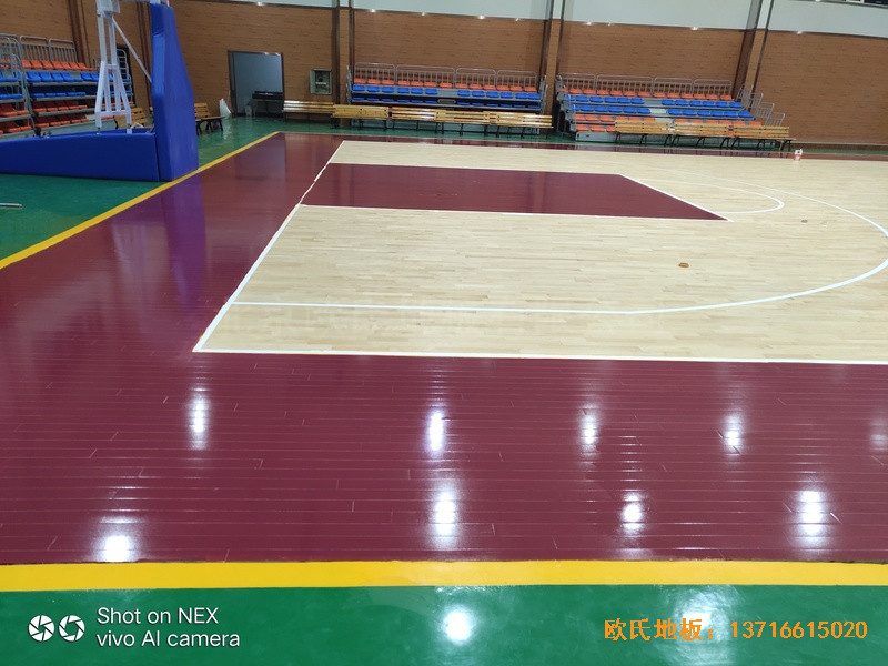山西阳泉盂县明鑫加油站篮球馆运动地板铺装案例3