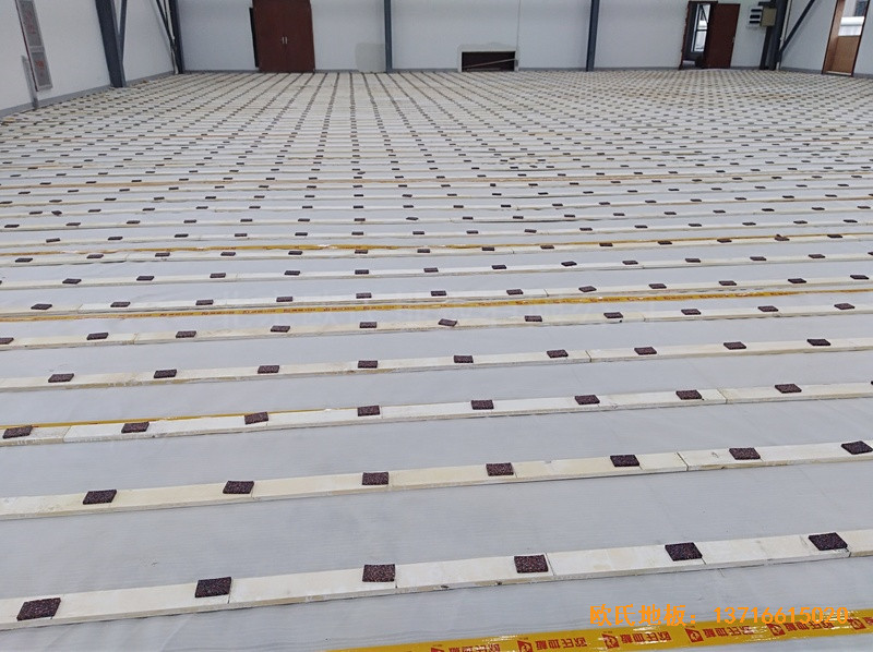 杭州萧山电力分公司文体中心体育木地板安装案例1
