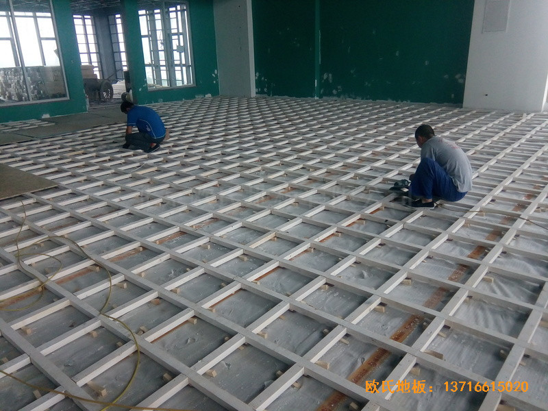 江苏南京汉风公司篮球馆体育地板铺设案例2