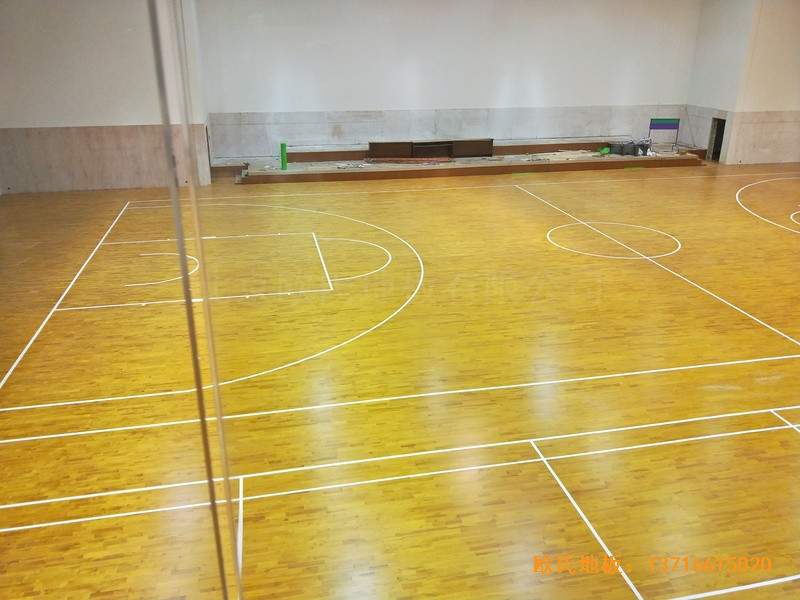 江苏宿迁消防支队篮球馆体育地板铺设案例4