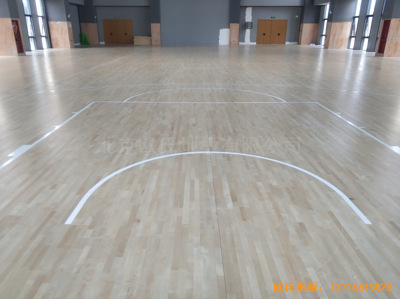 江苏盐城金风科技篮球馆体育木地板铺装案例5