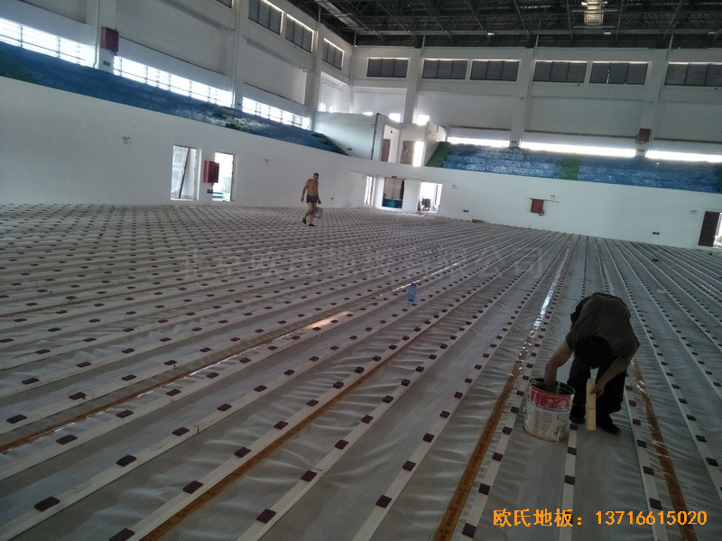 江西赣州天娇中学运动馆体育地板铺装案例1