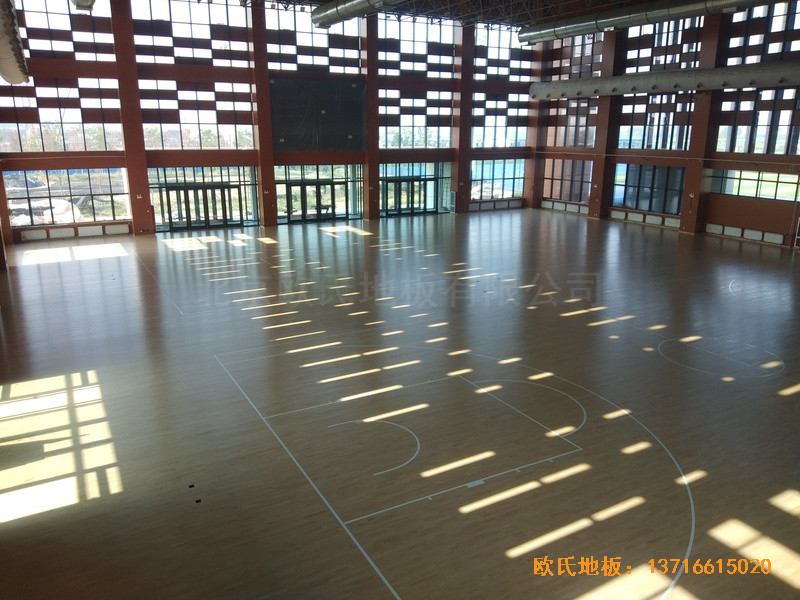 河北工程大学新校区篮球馆体育地板铺装案例5