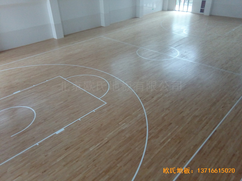 河南洛阳伊水小学篮球馆运动木地板施工案例0