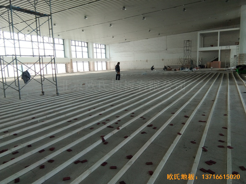 浙江宁波东体篮球馆运动木地板铺装案例1