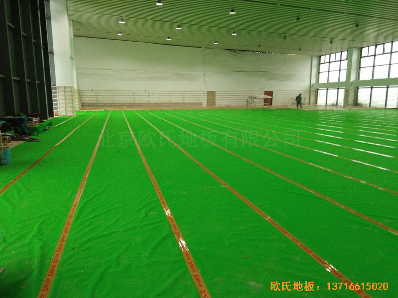 浙江宁波东体篮球馆运动木地板铺装案例2