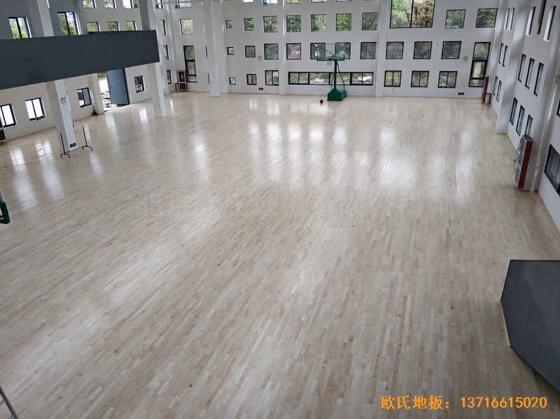 浙江宁波高新消防大队篮球馆体育地板施工案例3