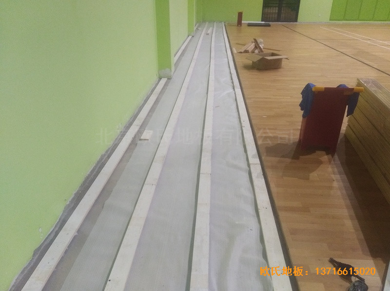 深圳普林斯顿小学篮球馆运动木地板施工案例3