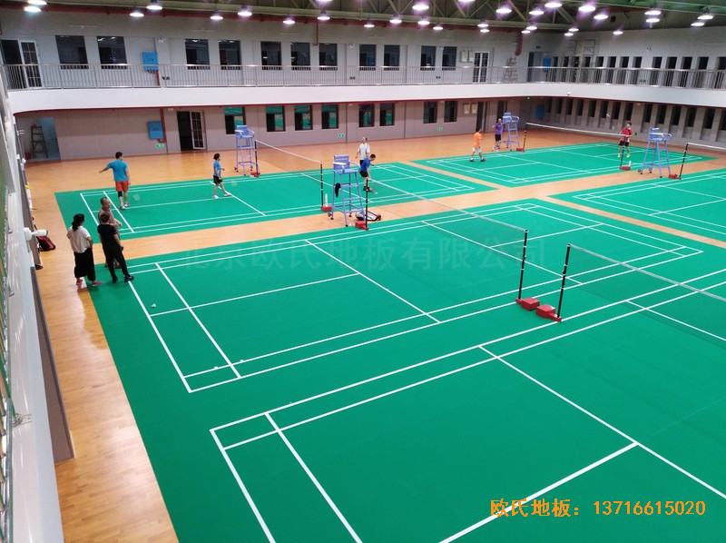 湖南湘潭电力局羽毛球馆运动木地板铺设案例0