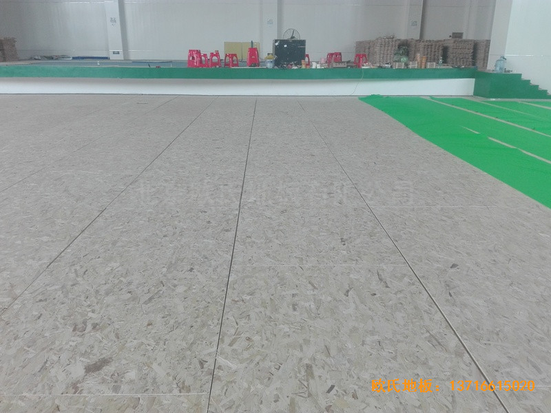 湖南益阳第十六中学体育馆体育木地板安装案例2
