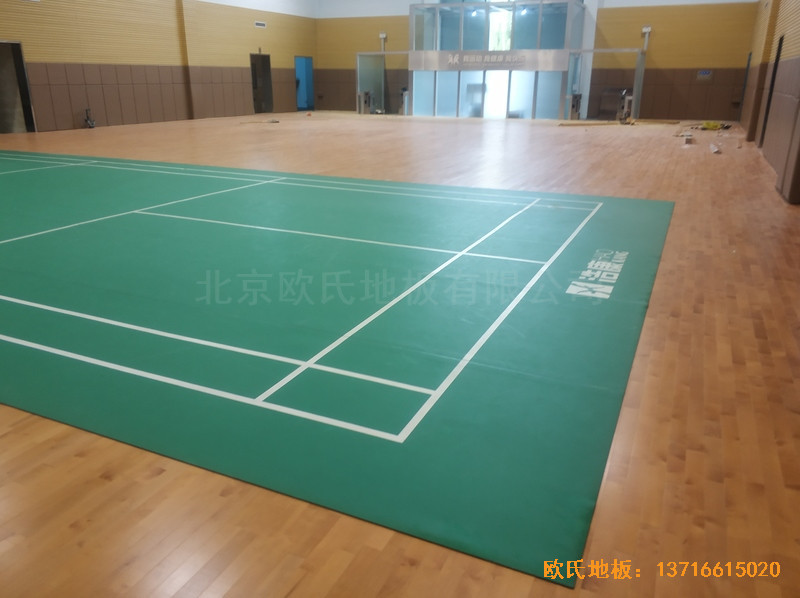 潍坊高密中国电网羽毛球馆运动木地板安装案例0