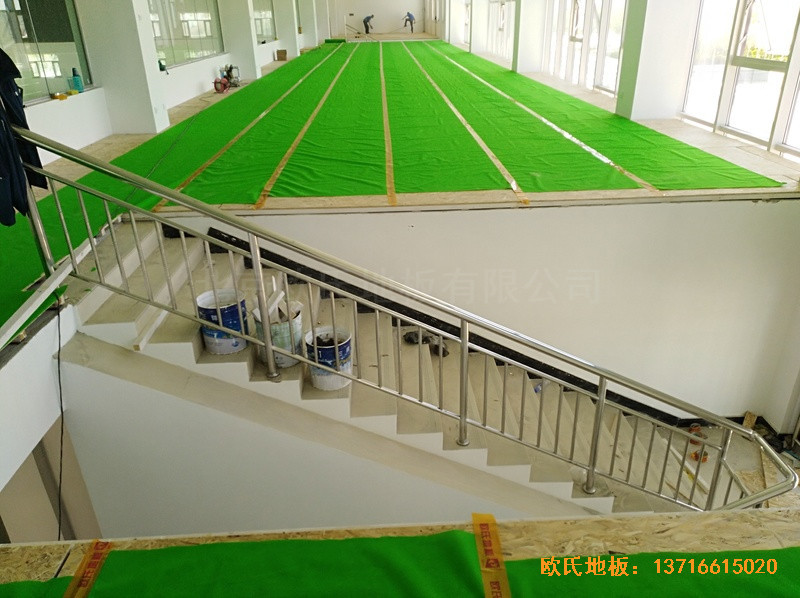 甘肃酒泉运动场所体育木地板施工案例2