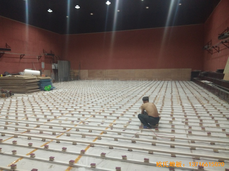 石家庄青园街电信营业厅对面篮球馆运动地板施工案例2