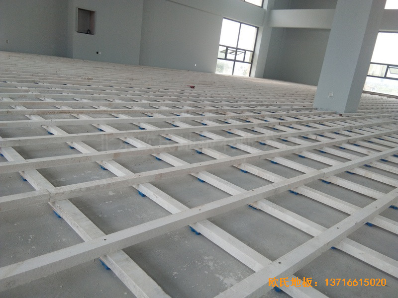 福州连江县恒捷实业坑园村运动馆体育地板铺设案例1