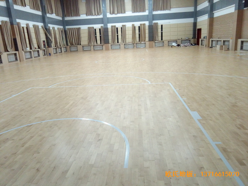 青海省税务干部学校篮球馆运动木地板施工案例0