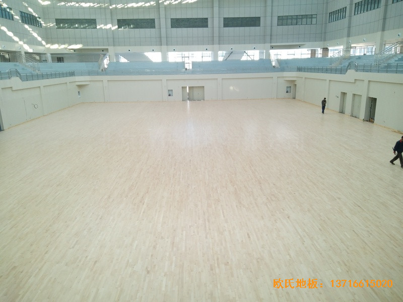 云南红河州财经大学体育馆体育木地板铺设案例4