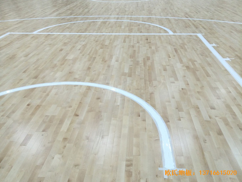 内蒙茂名旗安边防大队篮球馆运动地板施工案例0