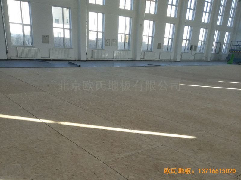 内蒙茂名旗安边防大队篮球馆运动地板施工案例2