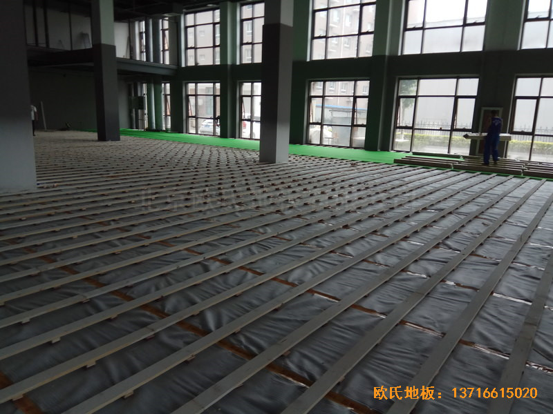 北京亦庄贞观行业大厦运动场所运动木地板铺设案例1