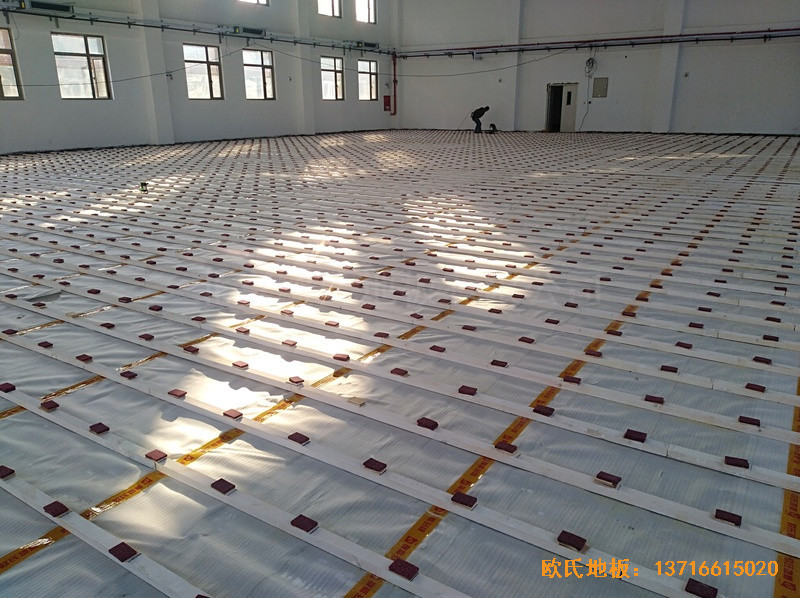 北京良乡1534部队运动馆体育地板铺装案例1