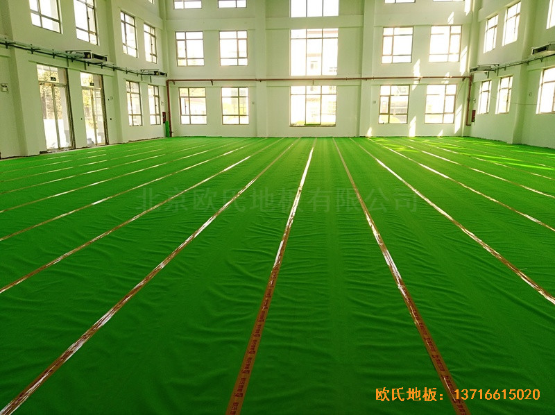 北京良乡1534部队运动馆体育地板铺装案例3