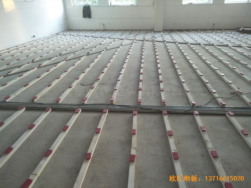 北京铁路局供电段运动馆运动木地板铺装案例2