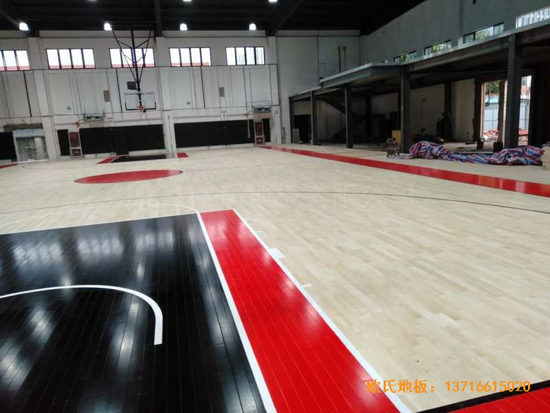 南京乐活体育馆运动木地板施工案例0