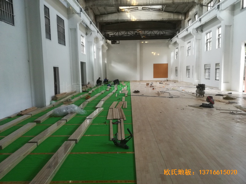 南昌赤练排球馆运动木地板施工案例3