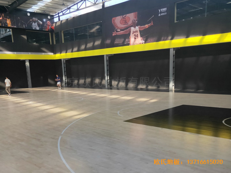 南阳体育篮球俱乐部体育木地板铺设案例3