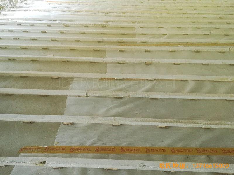 宁夏银川试验中学篮球馆运动木地板铺装案例1