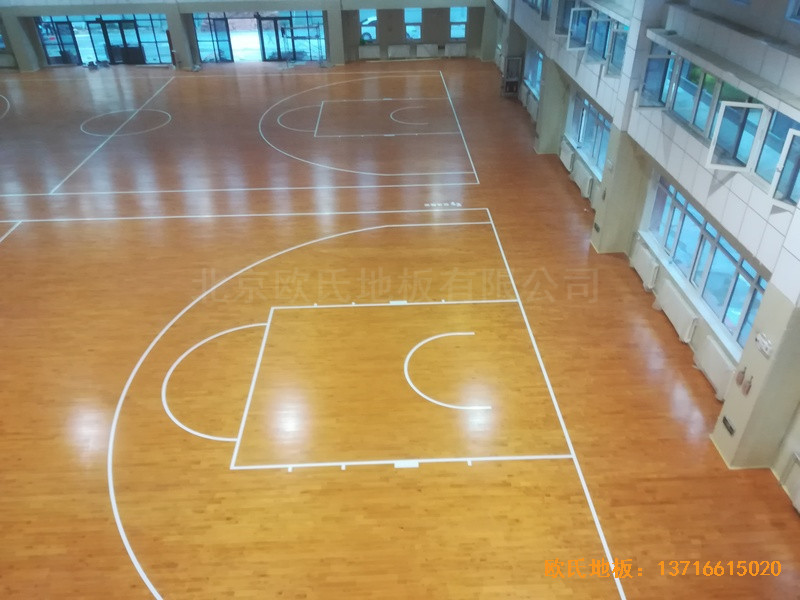 宁夏银川试验中学篮球馆运动木地板铺装案例3