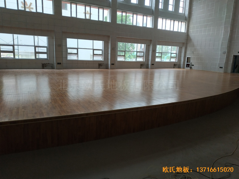 宁夏银川试验中学舞台运动地板铺设案例4