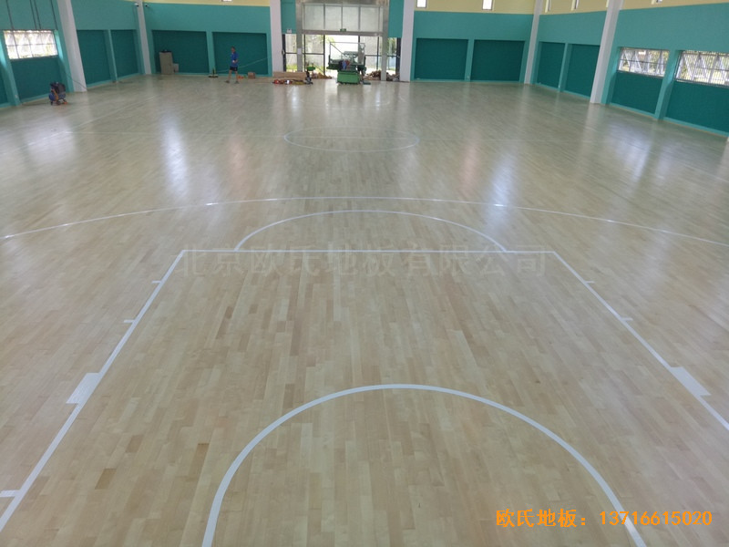 宁波至城学校篮球馆运动地板安装案例0