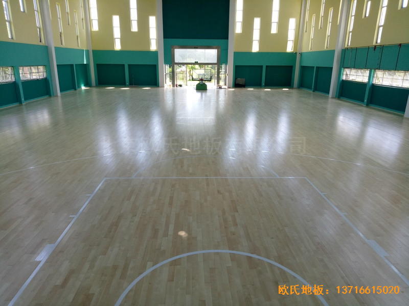 宁波至城学校篮球馆运动地板安装案例3