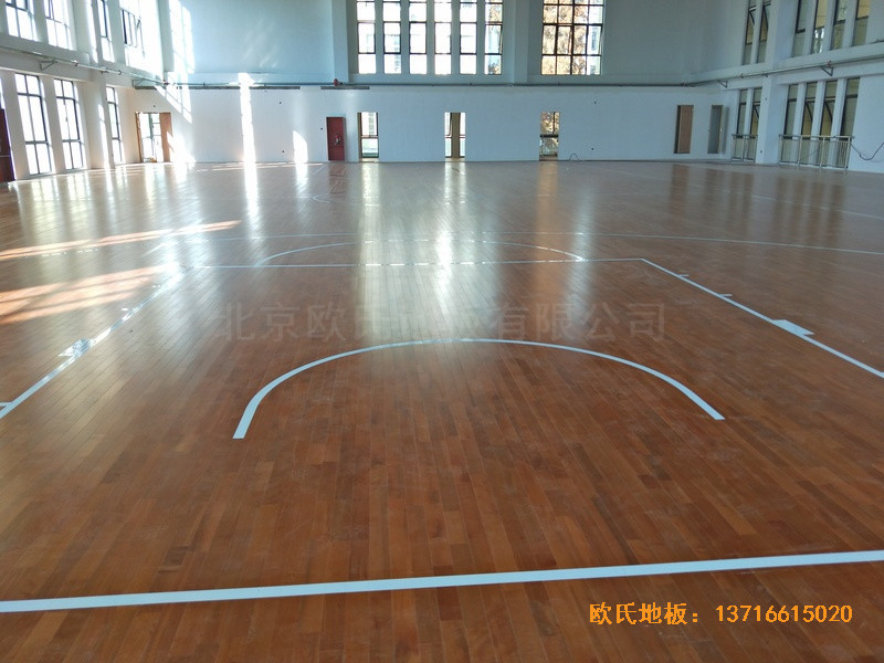 安徽上派学区中心学校篮球馆体育木地板安装案例4