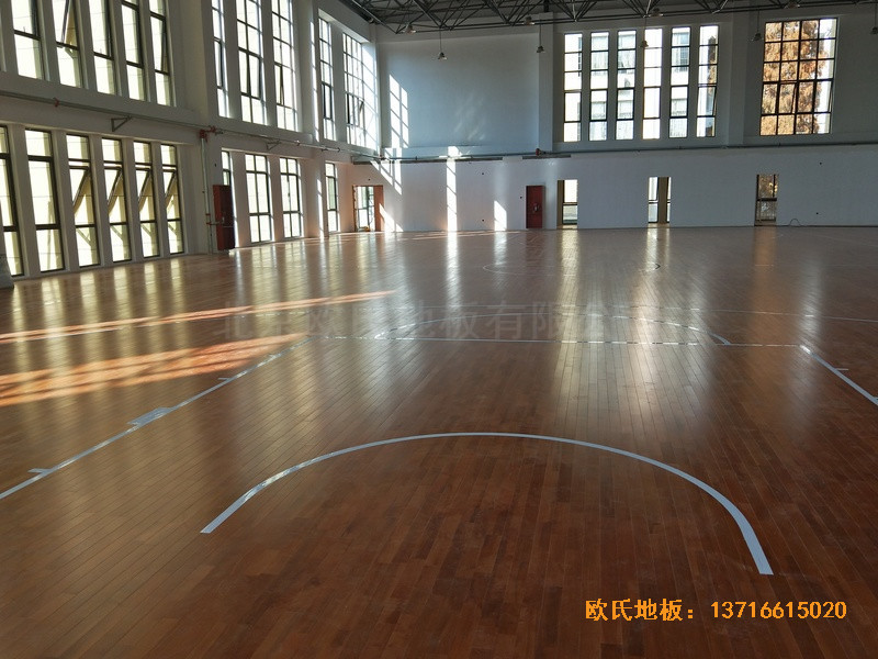 安徽上派学区中心学校篮球馆体育木地板安装案例5