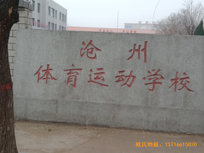 河北沧州体育学校篮球馆运动木地板铺设案例