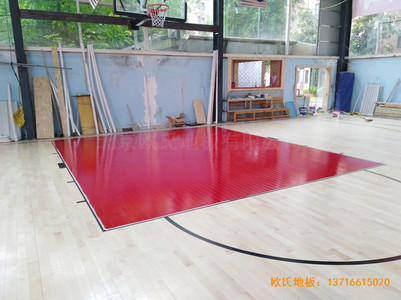 湖北黄石黄金海湾篮球训练馆体育地板铺设案例